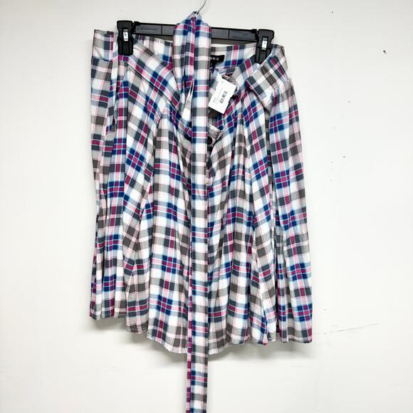 Torrid Women Blue & White Mini Chalis Skirtall Rustic Plaid Size 3 3X - Picture 2 of 4